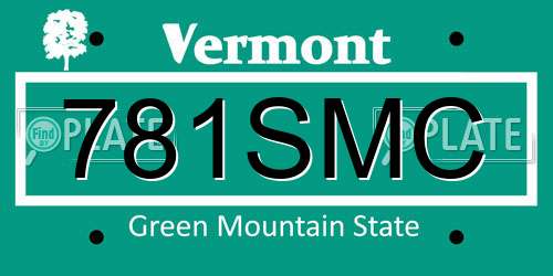 781SMC Vermont License Plate