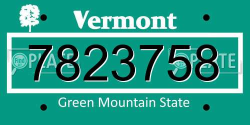 7823758 Vermont License Plate