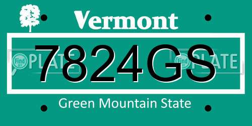 7824GS Vermont License Plate