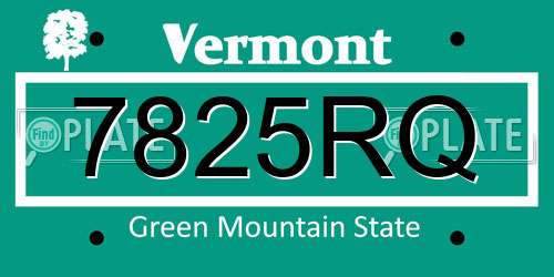 7825RQ Vermont License Plate