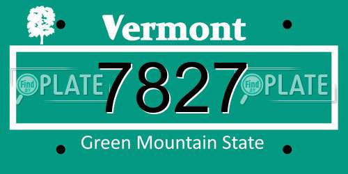 7827 Vermont License Plate