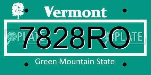 7828RO Vermont License Plate