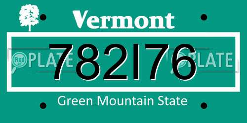 782I76 Vermont License Plate