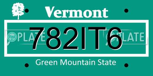 782IT6 Vermont License Plate