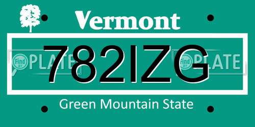 782IZG Vermont License Plate
