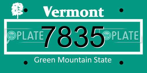 7835 Vermont License Plate