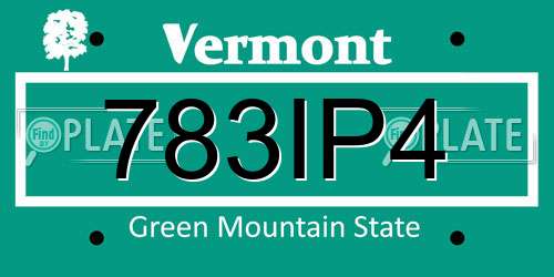 783IP4 Vermont License Plate