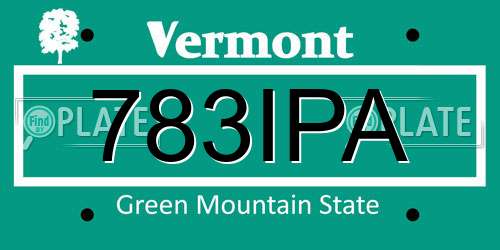 783IPA Vermont License Plate