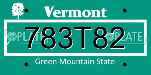 783T82 Vermont License Plate