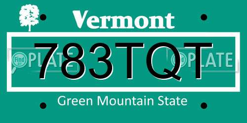 783TQT Vermont License Plate