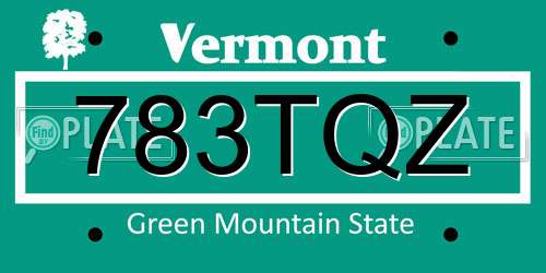783TQZ Vermont License Plate