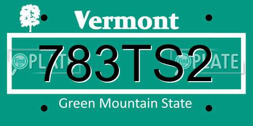 783TS2 Vermont License Plate
