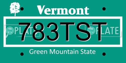 783TST Vermont License Plate
