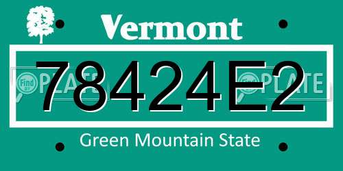 78424E2 Vermont License Plate