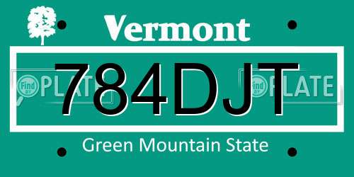 784DJT Vermont License Plate