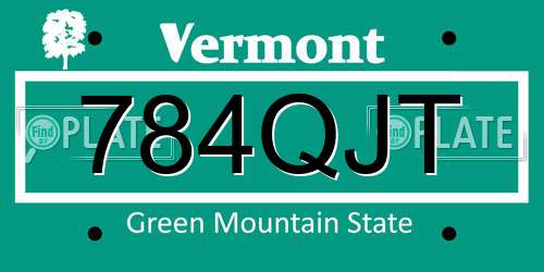 784QJT Vermont License Plate