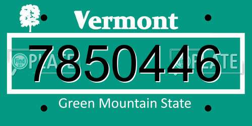 7850446 Vermont License Plate