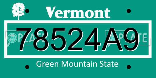 78524A9 Vermont License Plate