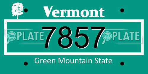 7857 Vermont License Plate