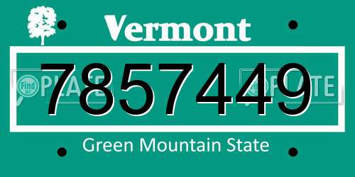 7857449 Vermont License Plate