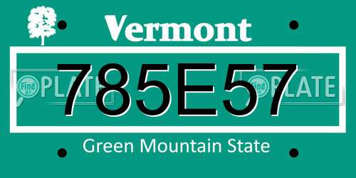 785E57 Vermont License Plate