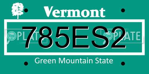 785ES2 Vermont License Plate