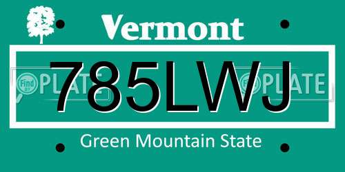 785LWJ Vermont License Plate
