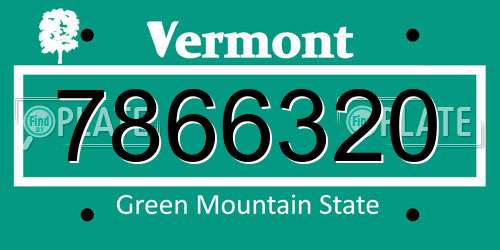 7866320 Vermont License Plate