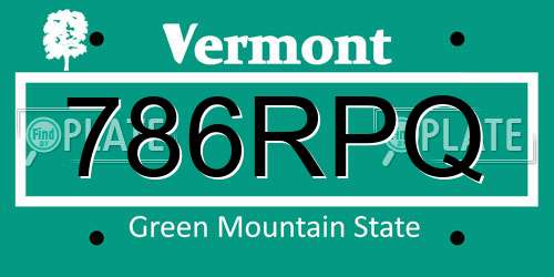 786RPQ Vermont License Plate