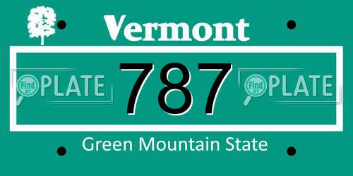 787 Vermont License Plate