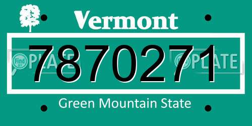 7870271 Vermont License Plate