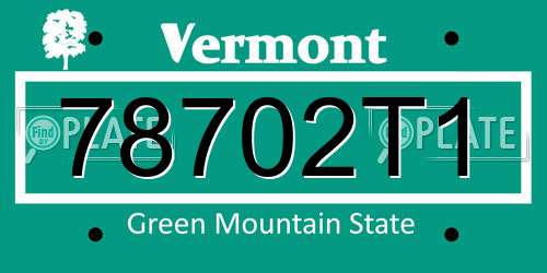 78702T1 Vermont License Plate