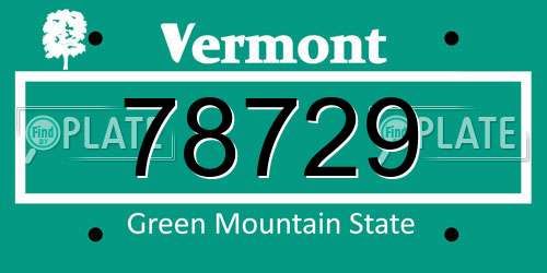 78729 Vermont License Plate