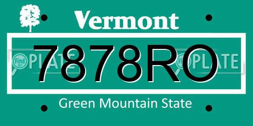 7878RO Vermont License Plate