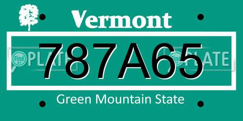 787A65 Vermont License Plate