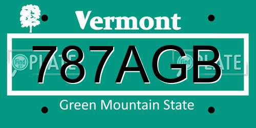 787AGB Vermont License Plate