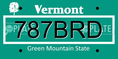 787BRD Vermont License Plate