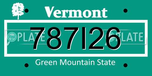 787I26 Vermont License Plate