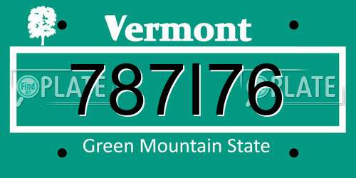 787I76 Vermont License Plate
