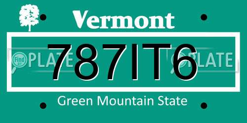 787IT6 Vermont License Plate