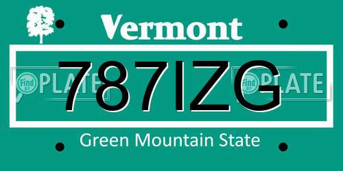 787IZG Vermont License Plate