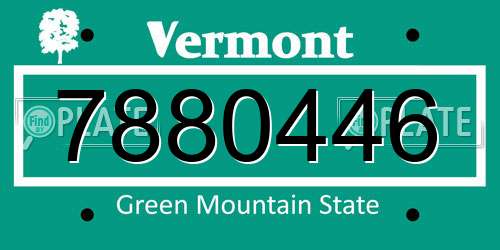 7880446 Vermont License Plate