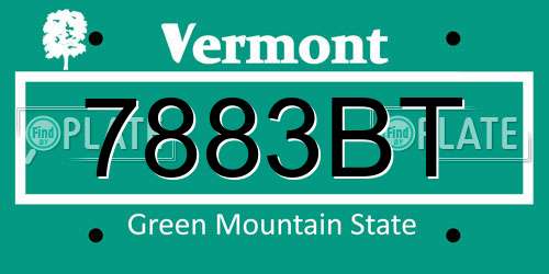 7883BT Vermont License Plate