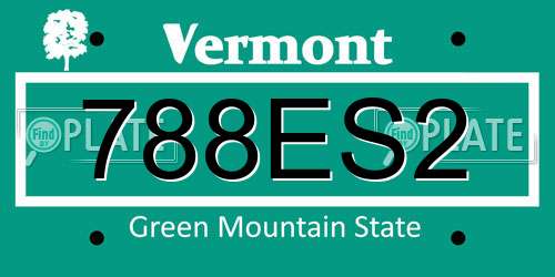 788ES2 Vermont License Plate