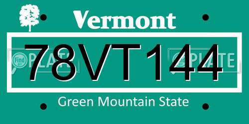 78VT144 Vermont License Plate