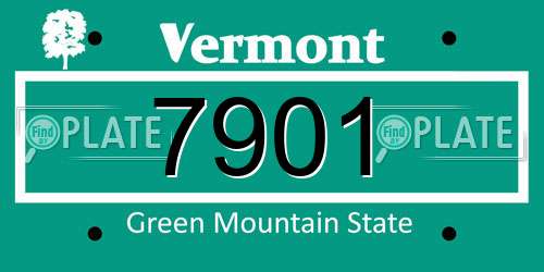 7901 Vermont License Plate