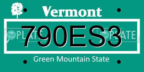 790ES3 Vermont License Plate