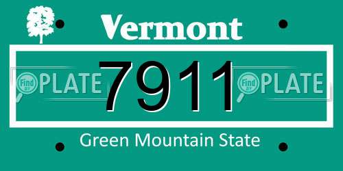 7911 Vermont License Plate