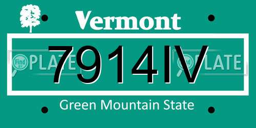 7914IV Vermont License Plate