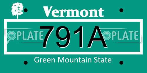 791A Vermont License Plate